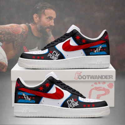 CM Punk AF1 Embossed Logo Shoes-EGHAZKLV