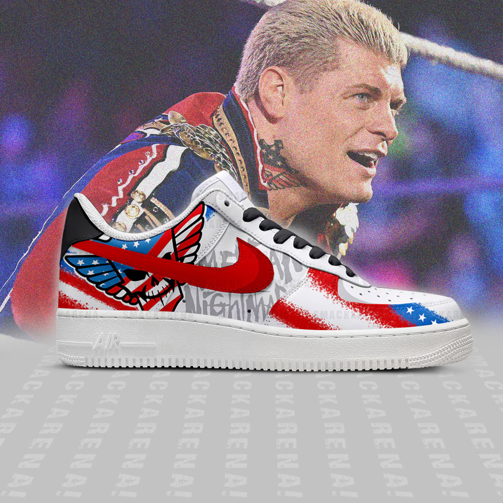Cody Rhodes AF1 Embossed Logo Shoes-JGMURLZG - Image 2