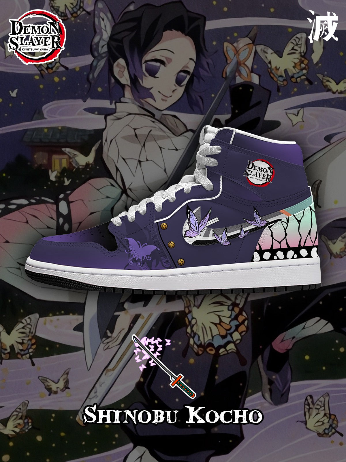Shinobu V.5 Custom AJ1 High-Top Sneakers