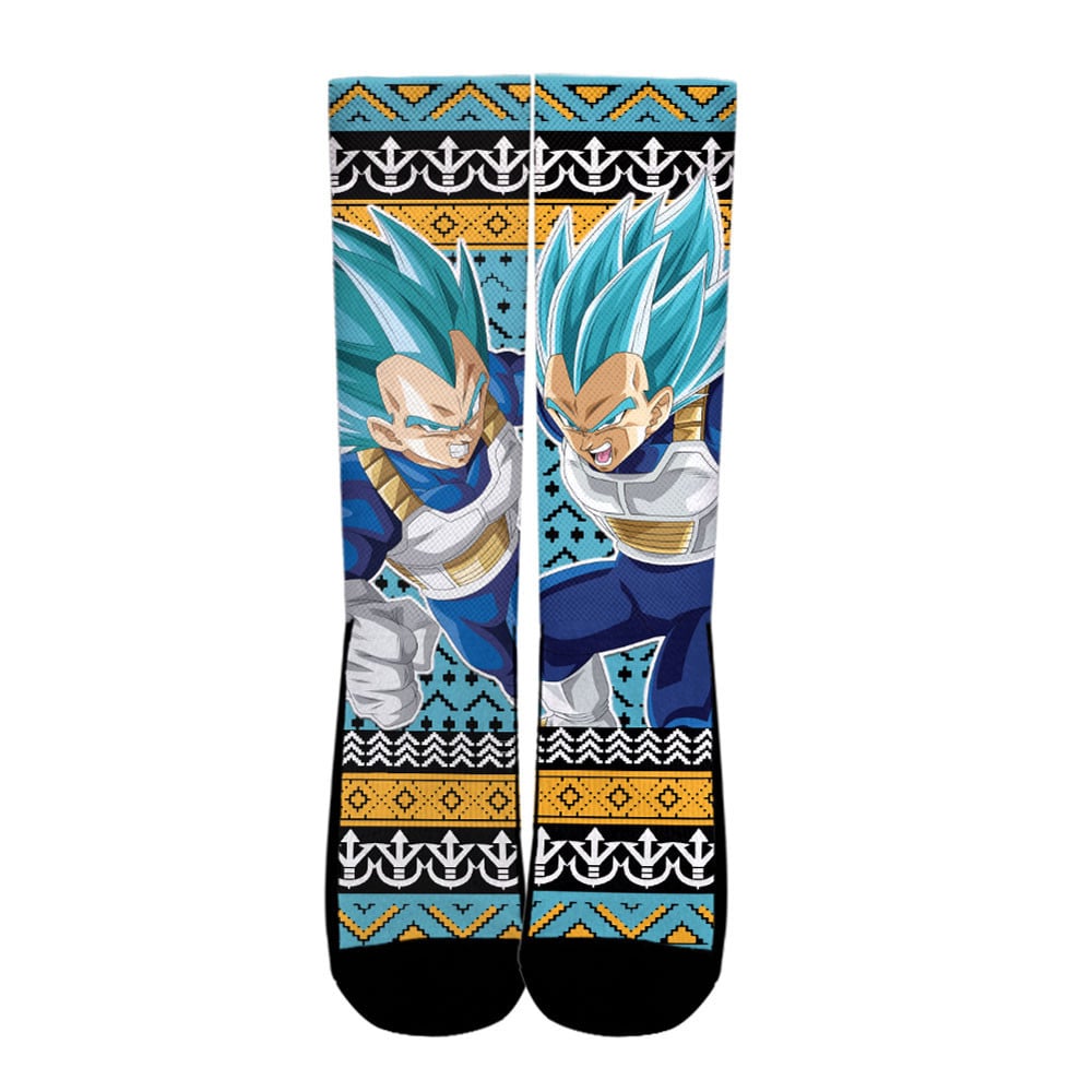 Vegeta Blue Socks Anime Ugly Christmas - Image 2