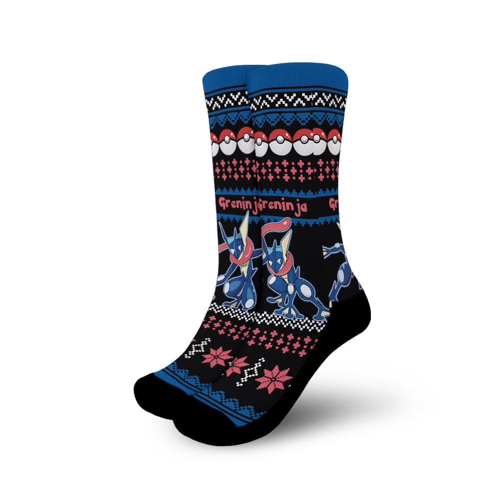Greninja Socks Anime Ugly Christmas