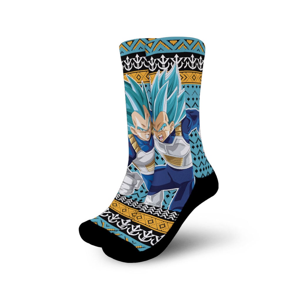 Vegeta Blue Socks Anime Ugly Christmas