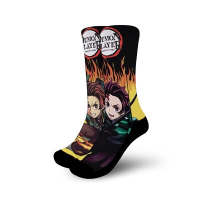 Tanjiro Sun Breathing Socks Flames Style