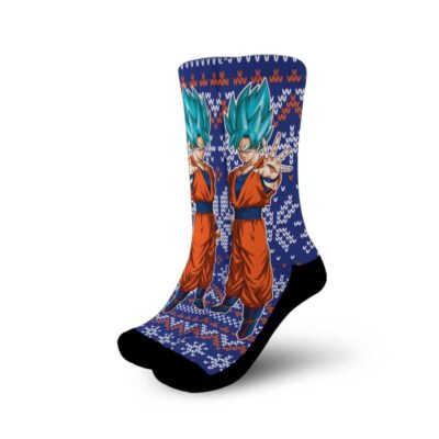 Goku Blue Socks Ugly Gift Idea