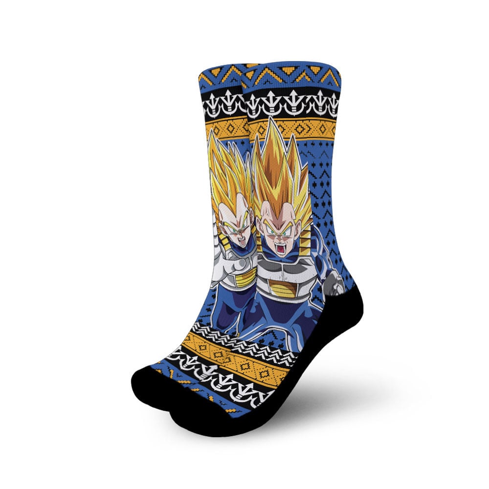 Vegeta Super Saiyan Socks Anime Ugly Christmas