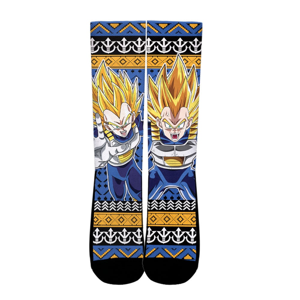 Vegeta Super Saiyan Socks Anime Ugly Christmas - Image 2