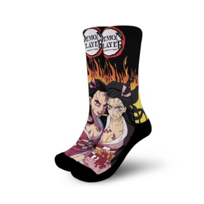Nezuko Kamado Full Demon Form Socks Flames Style
