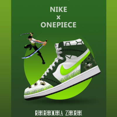 Roronoa Zoro V.3 Custom AJ1 High-Top Sneakers