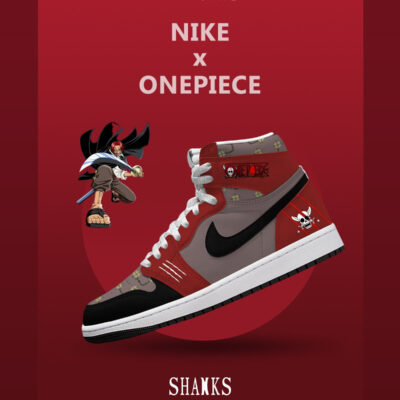 Red-Haired Shanks V.3 Custom AJ1 High-Top Sneakers