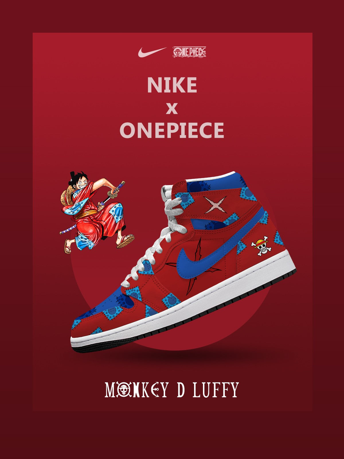 Monkey D. Luffy V.5 Custom AJ1 High-Top Sneakers