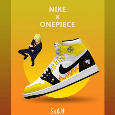 Black Leg Sanji V.3 Custom AJ1 High-Top Sneakers