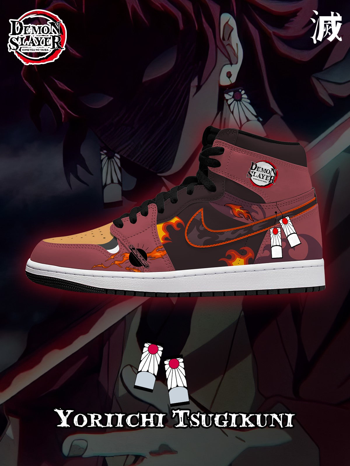 Yoriichi Tsugikuni V.1 Custom AJ1 High-Top Sneakers