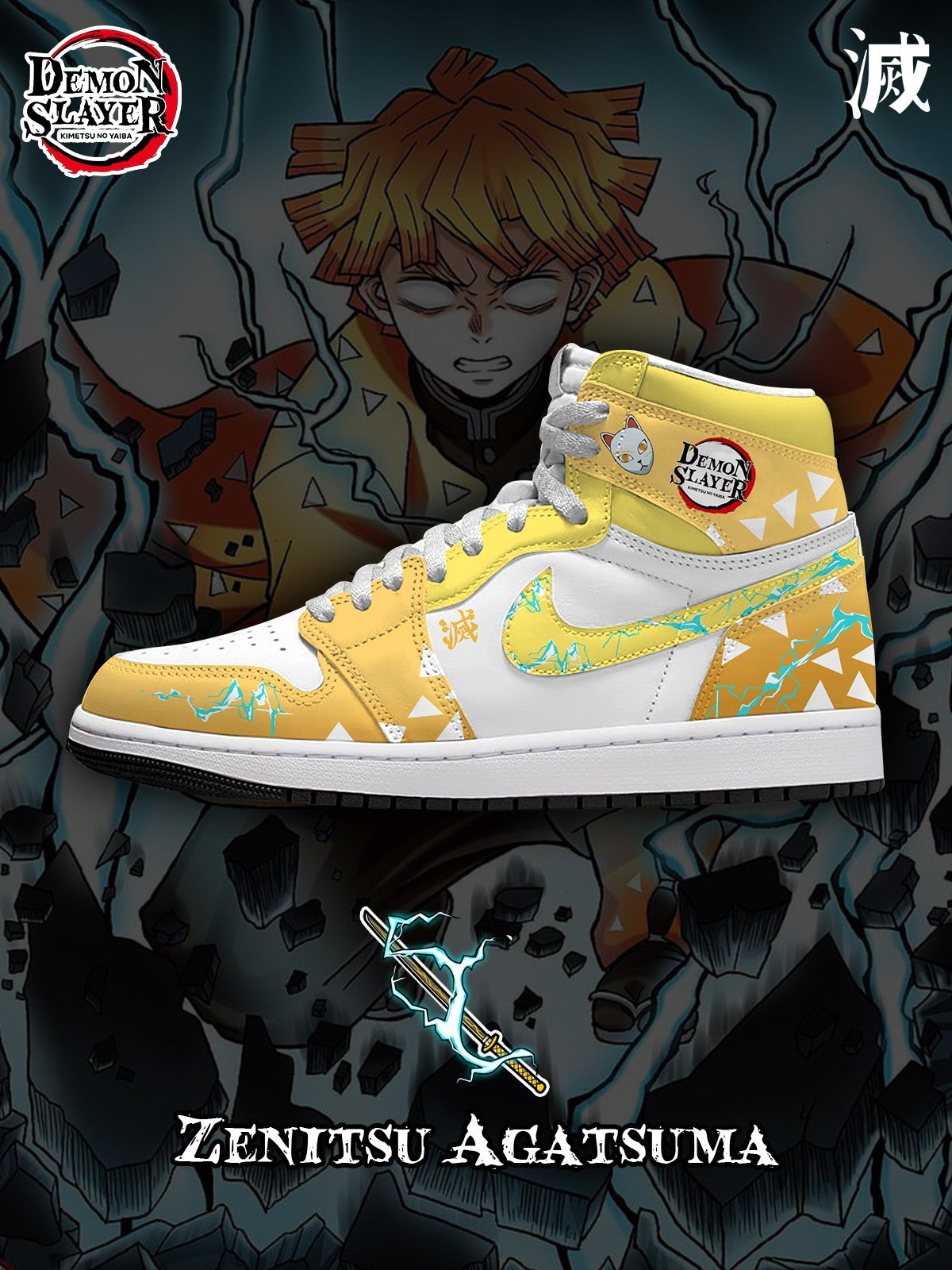 Zenitsu Agatsuma V.1 Custom AJ1 High-Top Sneakers