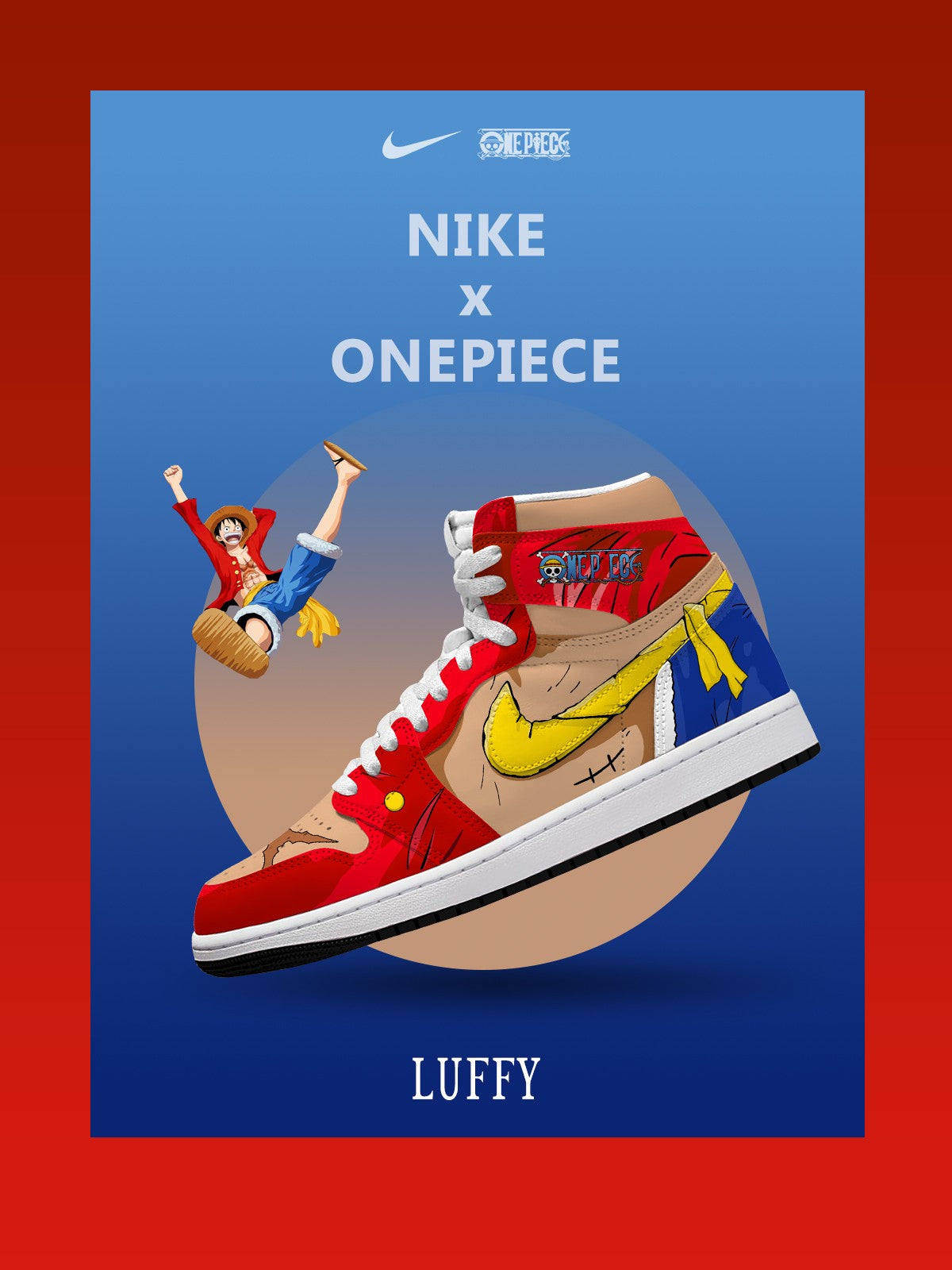 Monkey D. Luffy V.7 Custom AJ1 High-Top Sneakers