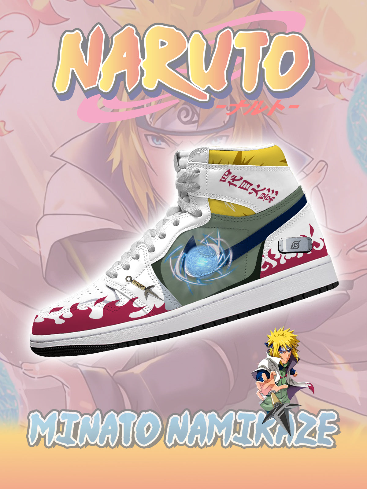 Fourth Hokage Minato Namikaze V.1 Custom AJ1 High-Top Sneakers