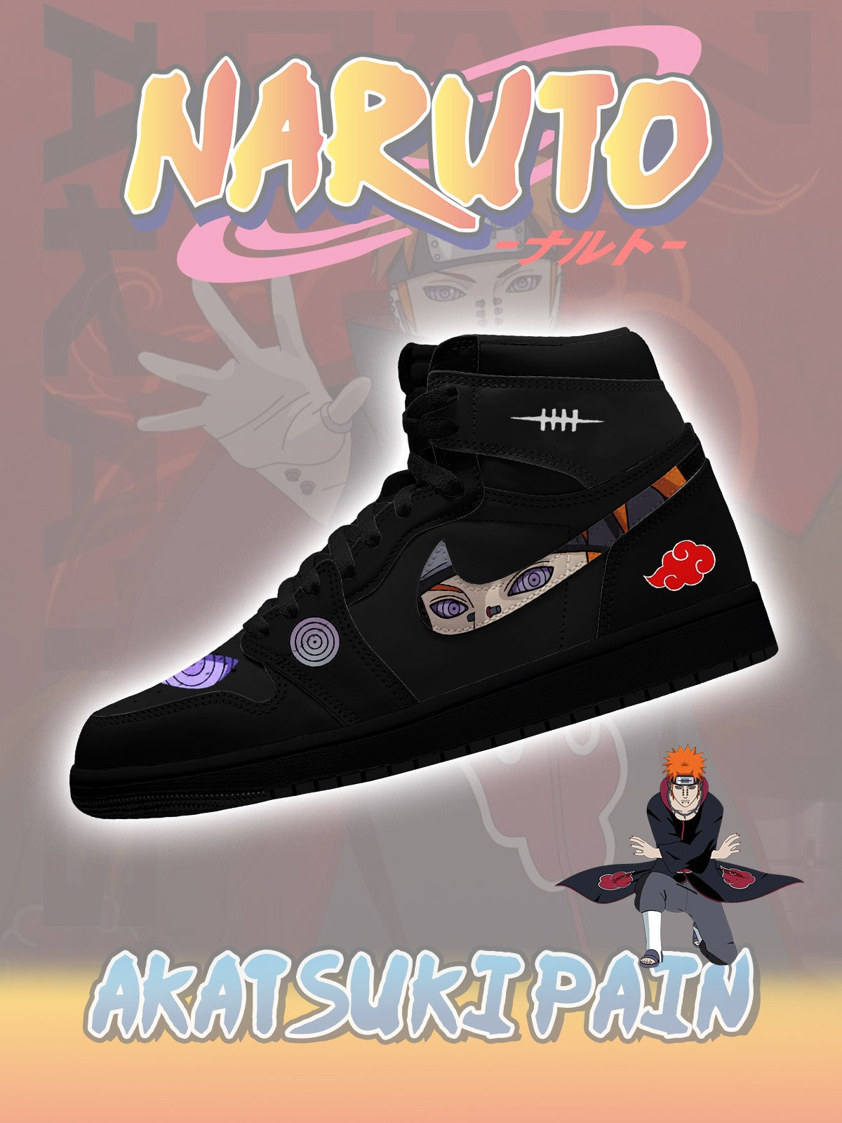 Akatsuki Pain V.2 Custom AJ1 High-Top Sneakers