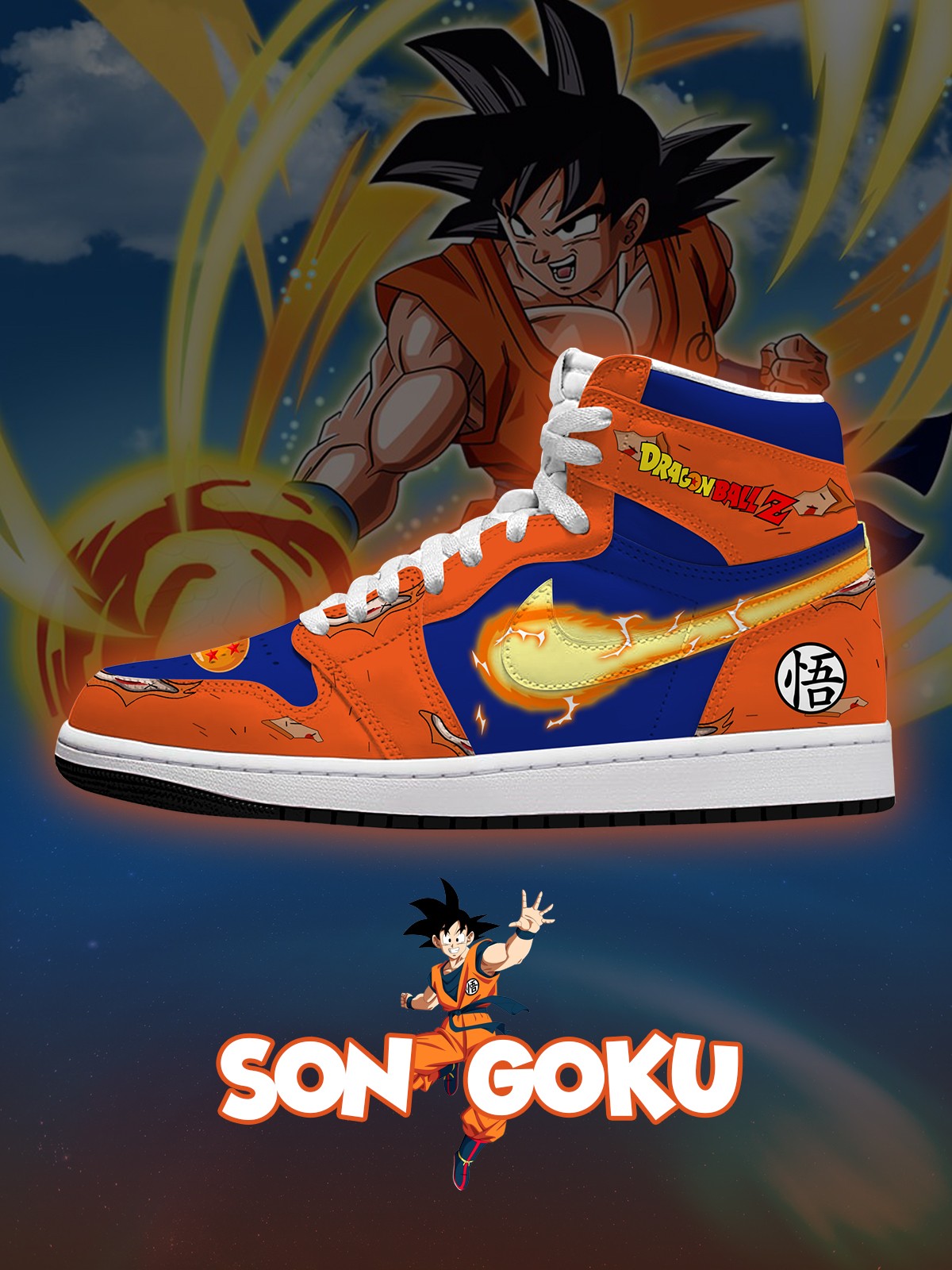 Son Goku V.3 Custom AJ1 High-Top Sneakers