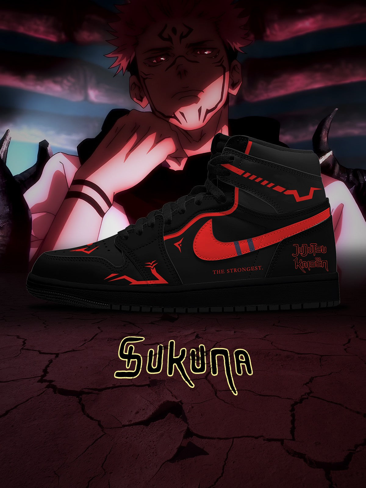 Ryomen Sukuna V.1 Custom AJ1 High-Top Sneakers