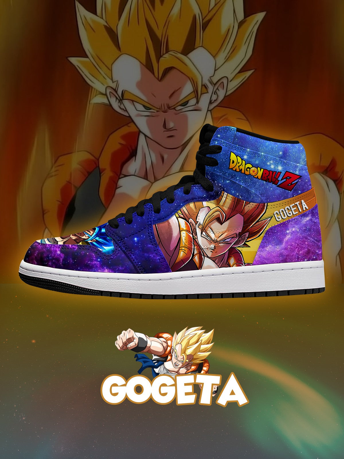 Gogeta V.1 Custom AJ1 High-Top Sneakers