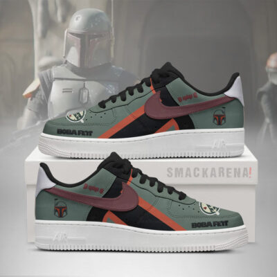 BOBA FETT - Star Wars Style AF1 Embossed Logo Shoes