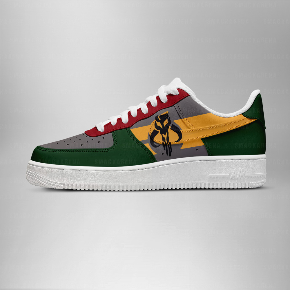 Boba Fett 1 - Star Wars AF1 Embossed Logo Shoes - Image 3