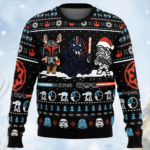 Christmas Star Wars Ugly Sweater, Boba Fett & Darth Vader Xmas & Stormtrooper