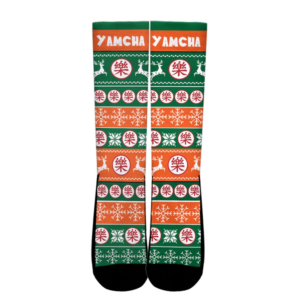 Yamcha Symbol Christmas Ugly Socks - Image 2