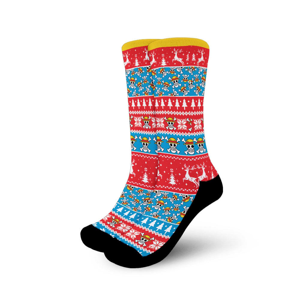 Monkey D. Luffy Christmas Ugly Socks8