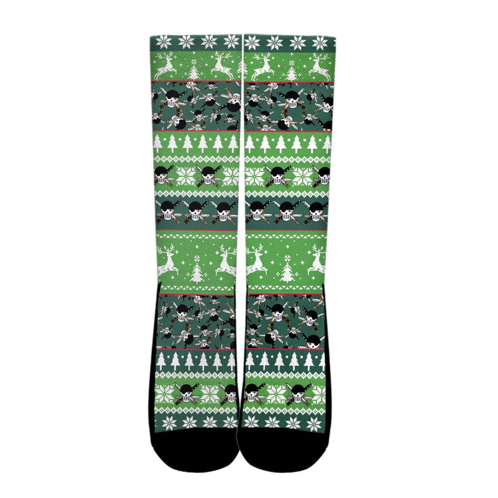 Zoro Roronoa Christmas Ugly Socks8 - Image 2