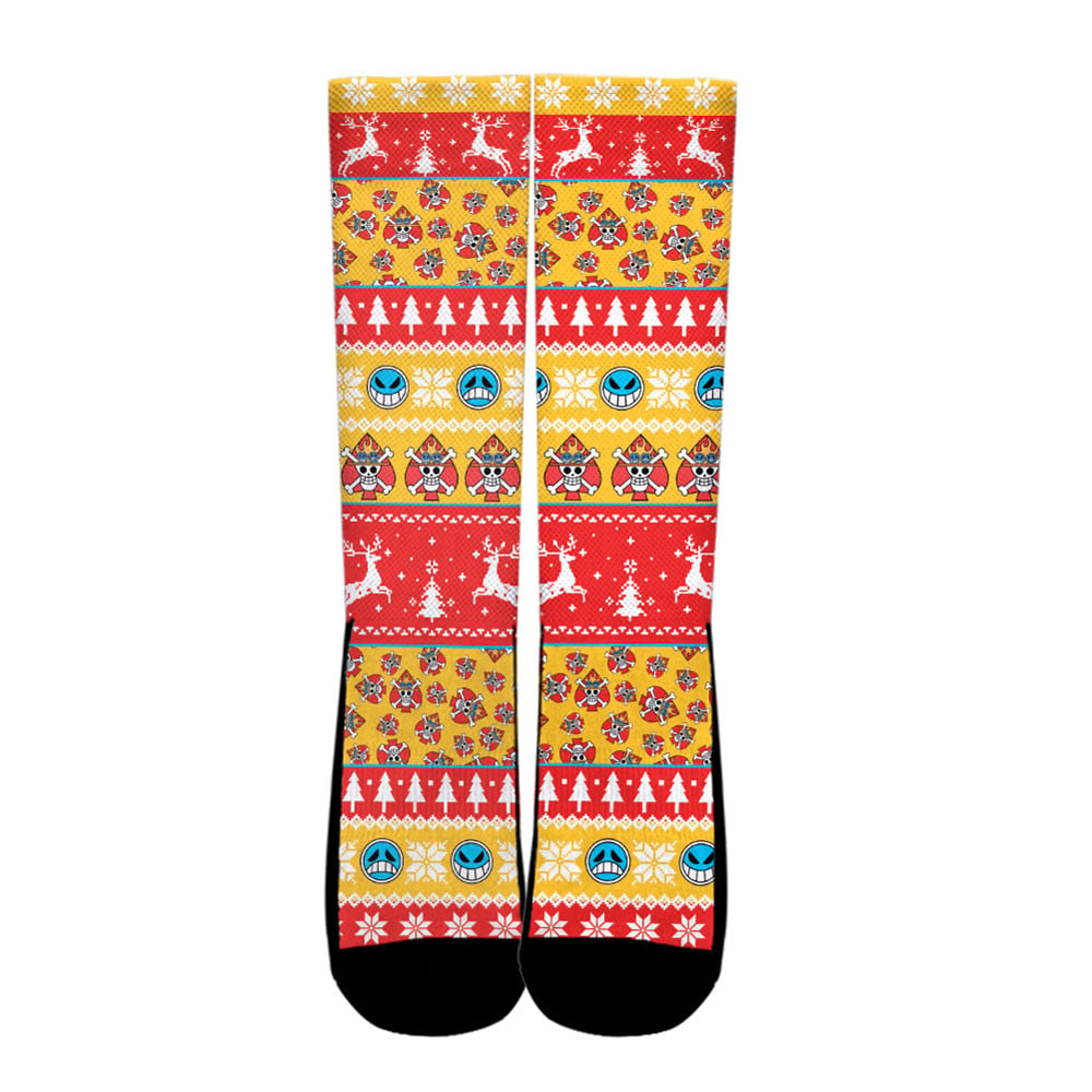Portgas D. Ace Christmas Ugly Socks8 - Image 2