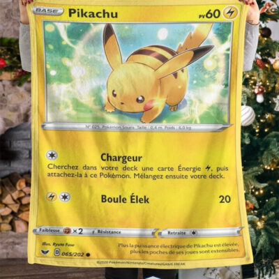 Anime Pokemon Base Pikachu Blanket   -NWS6U-5592