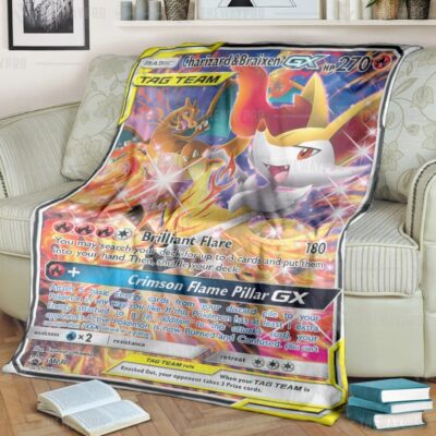 Anime Pokemon Charizard & Braixen GX Quilt Blanket And Rug   -ZJFQQ-3492