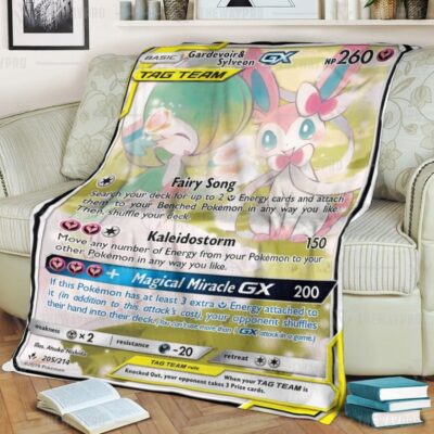 Anime Pokemon Gardevoir & Sylveon-GX Quilts Blanket   -NRZ5M-8725