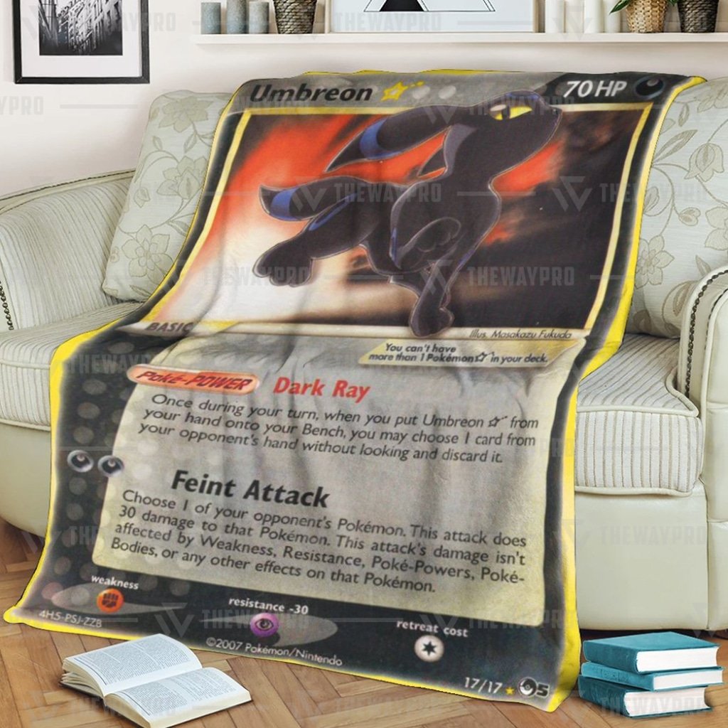 Anime Pokemon Gold Star Umbreon Quilt Blanket -VK9LC-6547