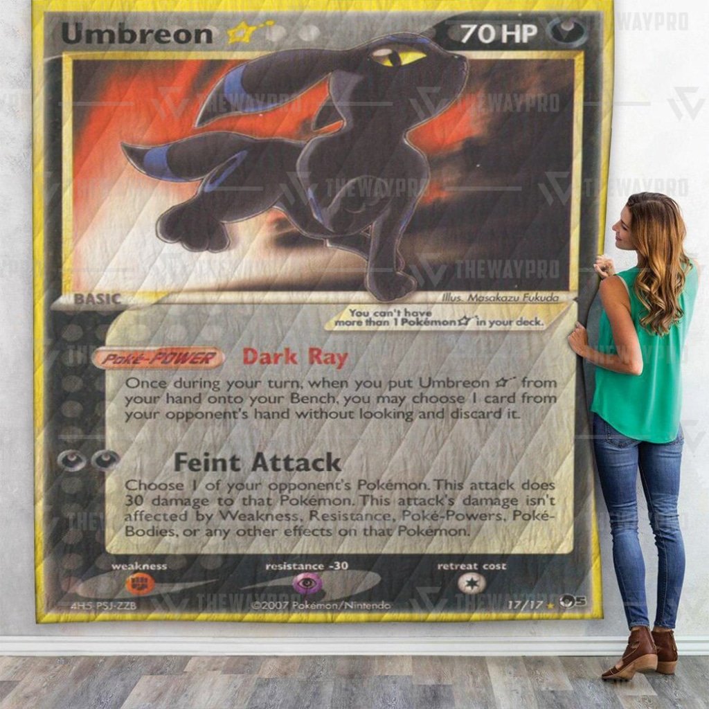 Anime Pokemon Gold Star Umbreon Quilt Blanket -VK9LC-6547 - Image 2