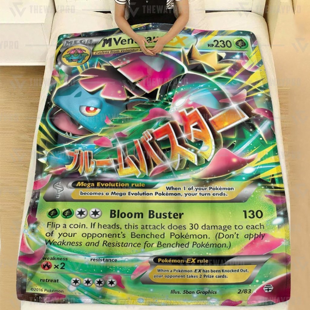 Anime Pokemon M Venusaur-EX Blanket And Quilt -VN9YJ-3869 - Image 2