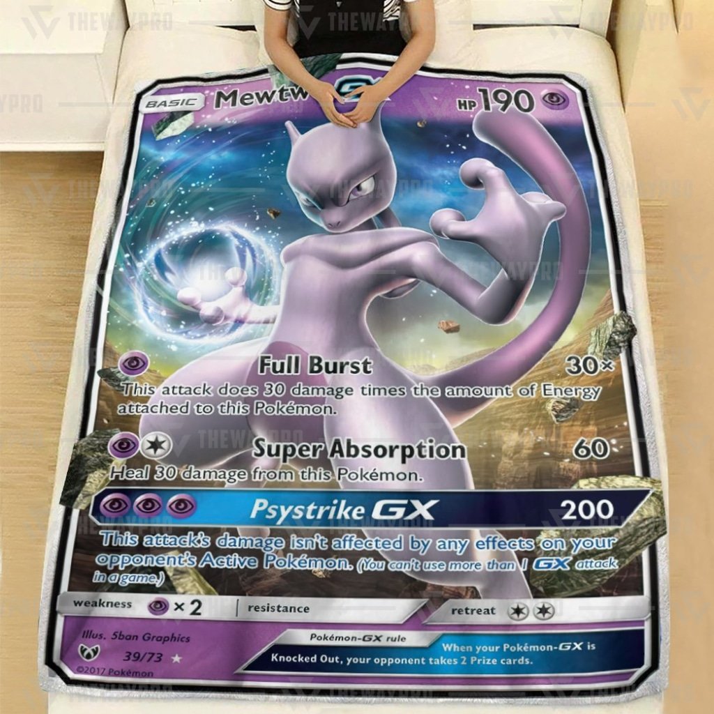 Anime Pokemon Mewtwo-GX Blanket And Quilt -9P5YK-8591 - Image 2