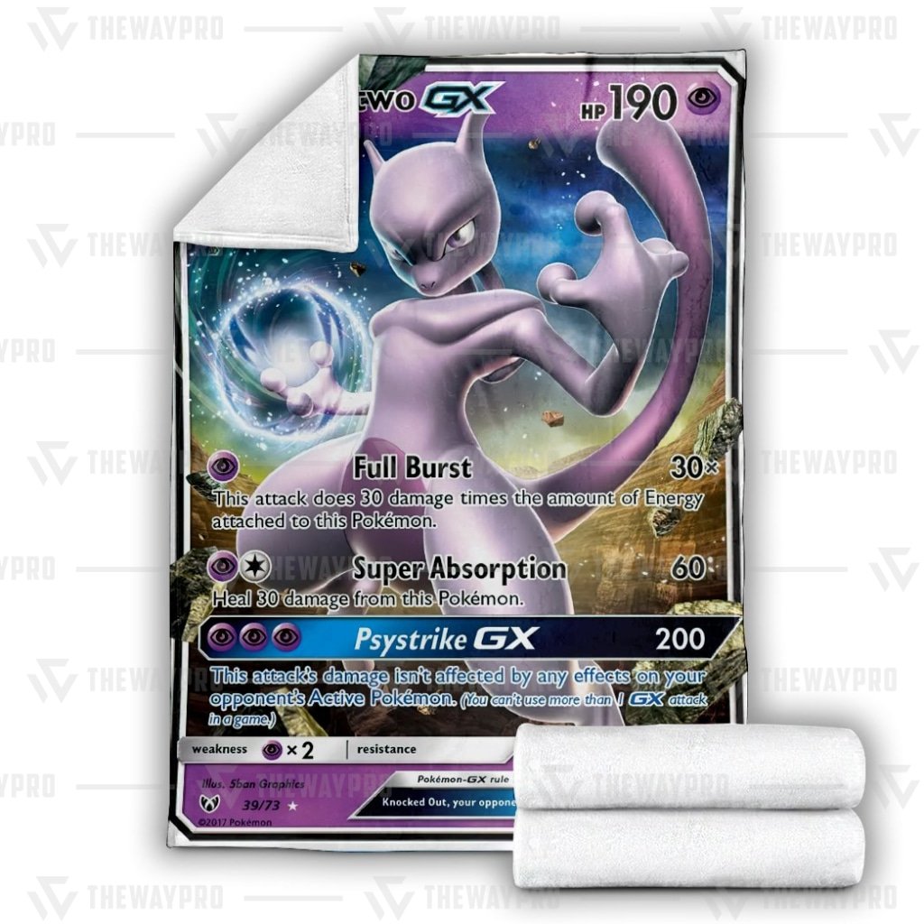 Anime Pokemon Mewtwo-GX Blanket And Quilt -9P5YK-8591 - Image 3