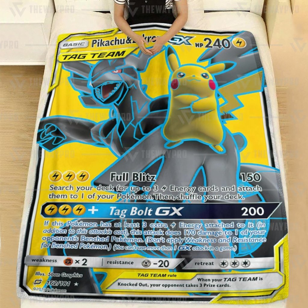 Anime Pokemon Pikachu & Zekrom-GX Blanket And Quilt -0NYXE-5698 - Image 2