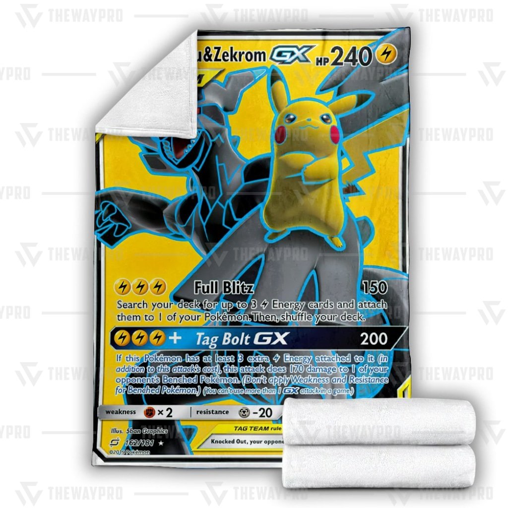Anime Pokemon Pikachu & Zekrom-GX Blanket And Quilt -0NYXE-5698 - Image 3