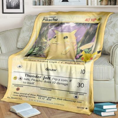 Anime Pokemon Pikachu Card Quilts Blanket   -GHIKD-1312