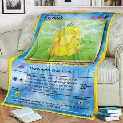 Anime Pokemon Psyduck Quilts Blanket   -QAG0M-8114