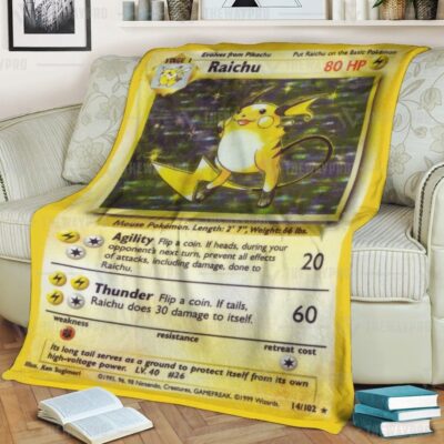 Anime Pokemon Raichu Base Set Quilts Blanket   -HYNL9-1704