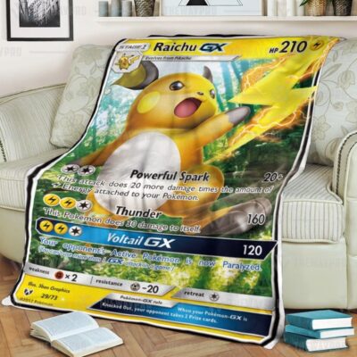 Anime Pokemon Raichu-GX Shining Legends Quilts Blanket   -K95OK-7858