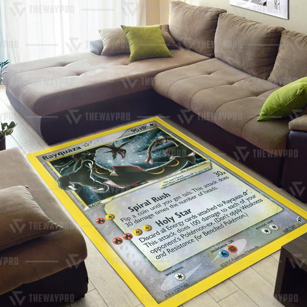 Anime Pokemon Rayquaza Card Quilts Blanket -RWKK3-6278 - Image 4