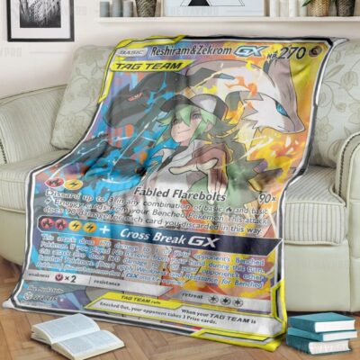 Anime Pokemon Reshiram & Zekrom GX Cosmic Eclipse Blanket And Quilt   -X6LTI-3597