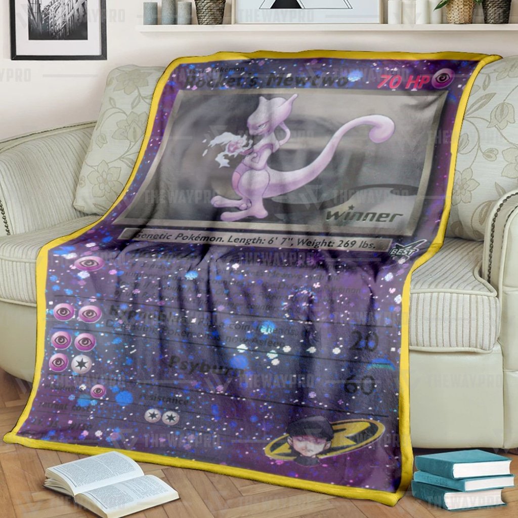 Anime Pokemon Rocket's Mewtwo Blanket And Quilt -BMOKL-5478