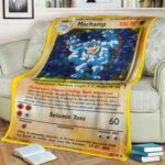 Anime Pokemon Shadowless Holographic Machamp Lugia Quilts Blanket   -1ABMY-9257