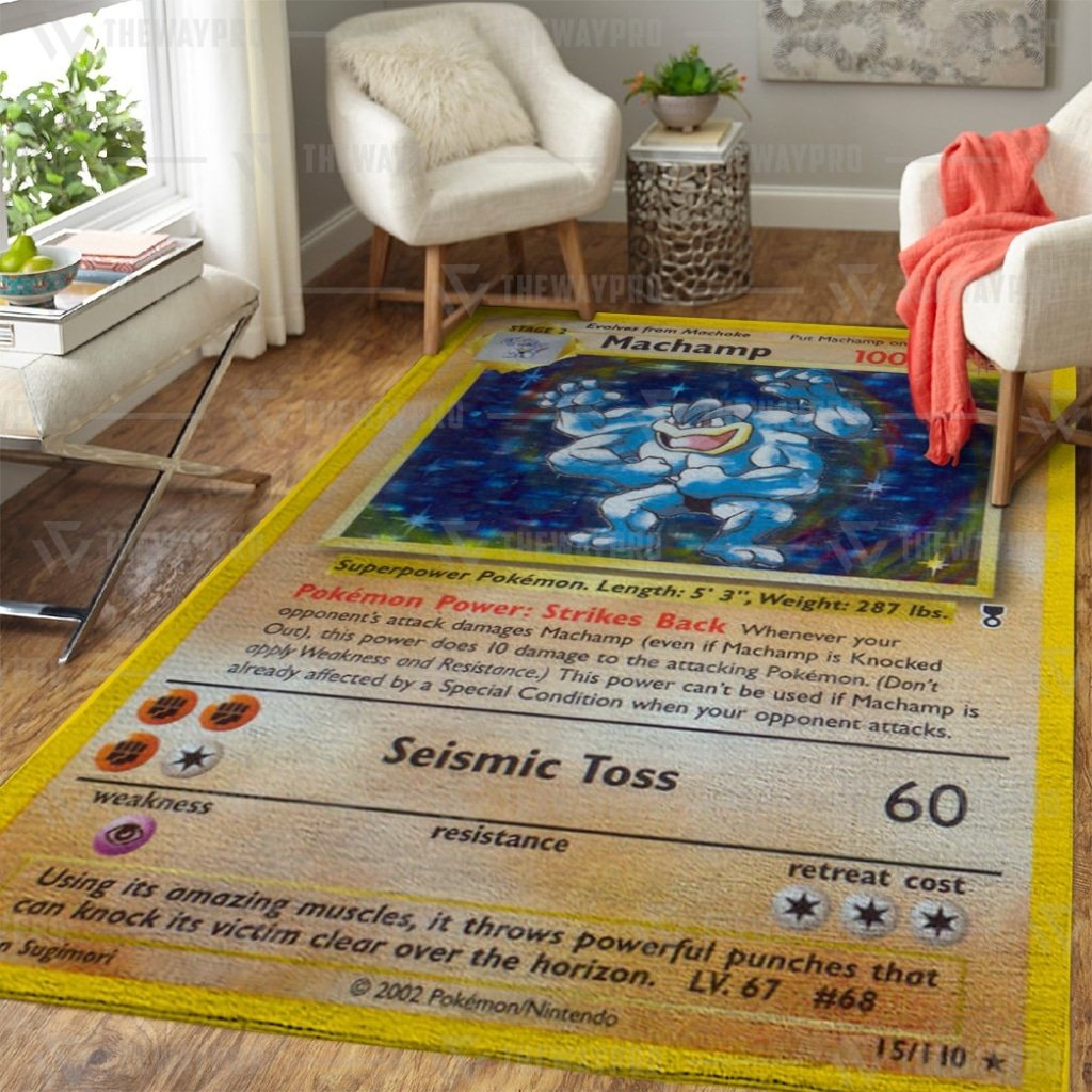 Anime Pokemon Shadowless Holographic Machamp Lugia Quilts Blanket -1ABMY-9257 - Image 3