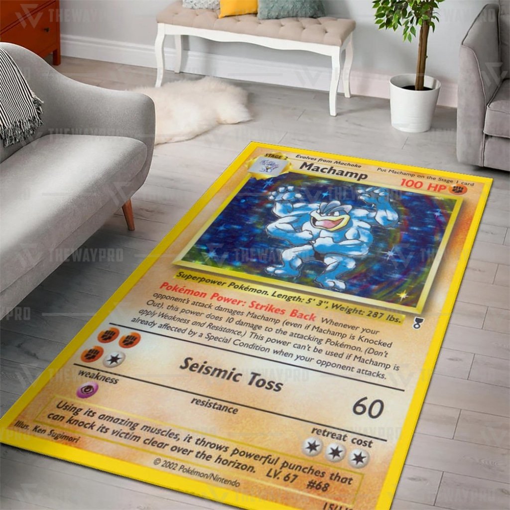 Anime Pokemon Shadowless Holographic Machamp Lugia Quilts Blanket -1ABMY-9257 - Image 4